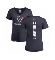 Football Women's Houston Texans #44 Cullen Gillaspia Navy Blue Backer T-Shirt
