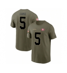 Men's San Francisco 49ers #5 Trey Lance 2022 Olive Salute to Service T-Shirt