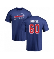 Football Buffalo Bills #60 Mitch Morse Royal Blue Name & Number Logo T-Shirt