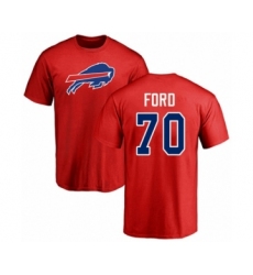 Football Buffalo Bills #70 Cody Ford Red Name & Number Logo T-Shirt
