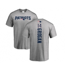 Football New England Patriots #14 Steve Grogan Ash Backer T-Shirt