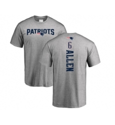 Football New England Patriots #6 Ryan Allen Ash Backer T-Shirt