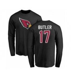 Football Arizona Cardinals #17 Hakeem Butler Black Name & Number Logo Long Sleeve T-Shirt