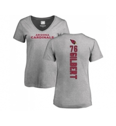 Football Women's Arizona Cardinals #76 Marcus Gilbert Ash Backer V-Neck T-Shirt