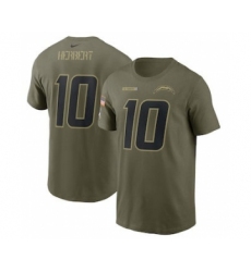 Men's Los Angeles Chargers Justin Herbert Football Camo 2021 Salute To Service Name & Number T-Shirt
