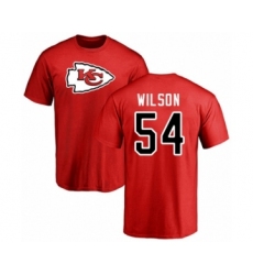 Football Kansas City Chiefs #54 Damien Wilson Red Name & Number Logo T-Shirt