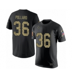 Football Men's Dallas Cowboys #36 Tony Pollard Black Camo Salute to Service T-Shirt