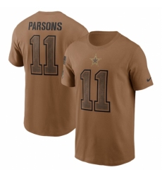 Men's Dallas Cowboys #11 Micah Parsons 2023 Brown Salute To Service T Shirt
