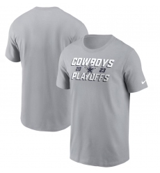 Men's Dallas Cowboys Gray 2023 Playoffs Iconic T-Shirt