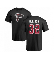 Football Atlanta Falcons #32 Qadree Ollison Black Name & Number Logo T-Shirt