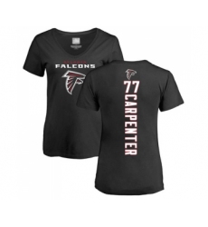 Football Women's Atlanta Falcons #77 James Carpenter Black Backer T-Shirt