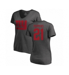 Football Women's New York Giants #21 Jabrill Peppers Ash One Color T-Shirt
