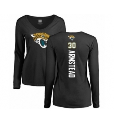 Football Women's Jacksonville Jaguars #30 Ryquell Armstead Black Backer Slim Fit Long Sleeve T-Shirt