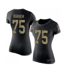 Football Women's Jacksonville Jaguars #75 Cedric Ogbuehi Black Camo Salute to Service T-Shirt