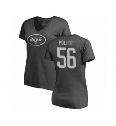 Football Women's New York Jets #56 Jachai Polite Ash One Color T-Shirt