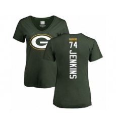 Football Women's Green Bay Packers #74 Elgton Jenkins Green Backer T-Shirt