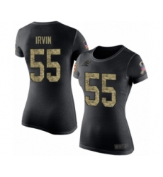 Football Women's Carolina Panthers #55 Bruce Irvin Black Camo Salute to Service T-Shirt