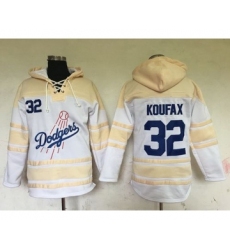 Men's Los Angeles Dodgers #32 Sandy Koufax Retired White Baseball MLB Hoodie