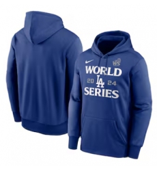 Men's Los Angeles Dodgers Nike Royal 2024 World Series Authentic Collection Therma Pullover Hoodie