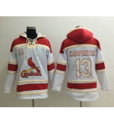 Men's St. Louis Cardinals #13 Matt Carpenter White Baseball MLB Hoodie