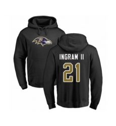 Football Baltimore Ravens #21 Mark Ingram II Black Name & Number Logo Pullover Hoodie