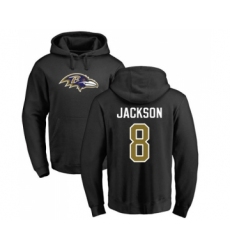 Football Baltimore Ravens #8 Lamar Jackson Black Name & Number Logo Pullover Hoodie