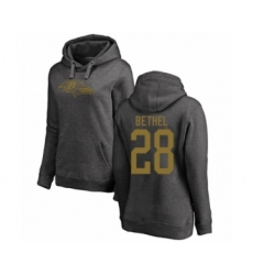 Football Women's Baltimore Ravens #28 Justin Bethel Ash One Color Pullover Hoodie