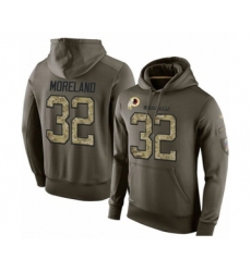Football Men's Washington Redskins #32 Jimmy Moreland Green Salute To Service Pullover Hoodie