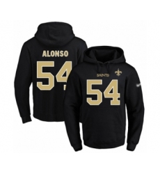 Football Men's New Orleans Saints #54 Kiko Alonso Black Name & Number Pullover Hoodie