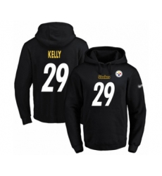 Football Men's Pittsburgh Steelers #29 Kam Kelly Black Name & Number Pullover Hoodie
