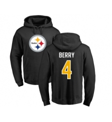 Football Pittsburgh Steelers #4 Jordan Berry Black Name & Number Logo Pullover Hoodie