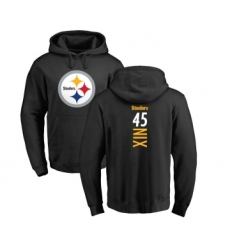 Football Pittsburgh Steelers #45 Roosevelt Nix Black Backer Pullover Hoodie