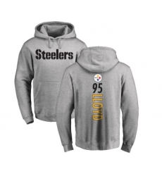 Football Pittsburgh Steelers #95 Greg Lloyd Ash Backer Pullover Hoodie