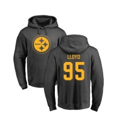 Football Pittsburgh Steelers #95 Greg Lloyd Ash One Color Pullover Hoodie