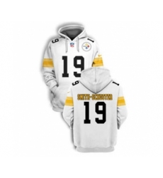 Men's Pittsburgh Steelers #19 JuJu Smith-Schuster 2021 White Pullover Football Hoodie