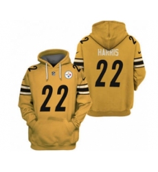 Men's Pittsburgh Steelers #22 Najee Harris 2021 Yellow Pullover Football Hoodie