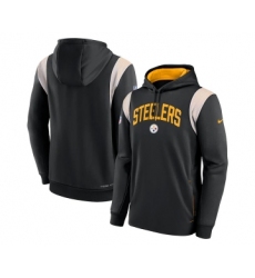 Mens Pittsburgh Steelers Black Sideline Stack Performance Pullover Hoodie