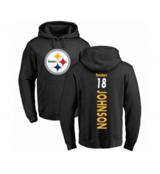 Pittsburgh Steelers #18 Diontae Johnson Black Backer Pullover Hoodie
