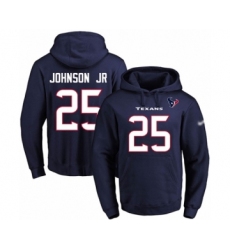 Football Men's Houston Texans #25 Duke Johnson Jr Navy Blue Name & Number Pullover Hoodie