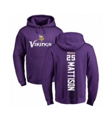 Football Minnesota Vikings #25 Alexander Mattison Purple Backer Pullover Hoodie