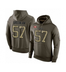 Football Men's San Francisco 49ers #57 Dre Greenlaw Green Salute To Service Pullover Hoodie