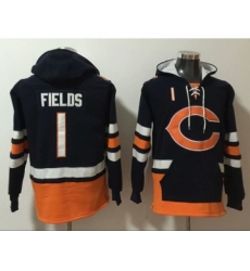Men's Chicago Bears #1 Justin Fields Black Ageless Must-Have Lace-Up Pullover Hoodie