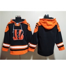 Men's Cincinnati Bengals Blank Orange Black Ageless Must-Have Lace-Up Pullover Hoodie