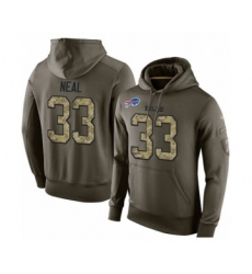 Football Men's Buffalo Bills #33 Siran Neal Green Salute To Service Pullover Hoodie