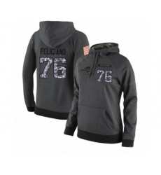 Football Women's Buffalo Bills #76 Jon Feliciano Stitched Black Anthracite Salute to Service Player Performance Hoodie