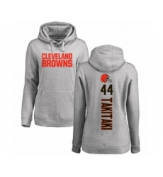 Football Women's Cleveland Browns #44 Sione Takitaki Ash Backer Pullover Hoodie