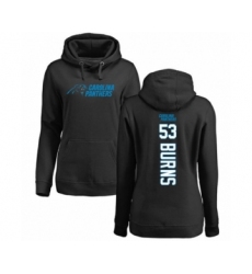 Football Women's Carolina Panthers #53 Brian Burns Black Backer Pullover Hoodie