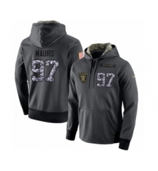 Football Men's Oakland Raiders #97 Josh Mauro Stitched Black Anthracite Salute to Service Player Performance Hoodie