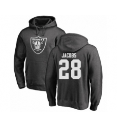 Football Oakland Raiders #28 Josh Jacobs Ash One Color Pullover Hoodie