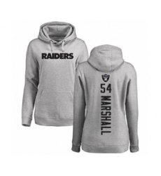 Football Women's Oakland Raiders #54 Brandon Marshall Ash Backer Pullover Hoodie
